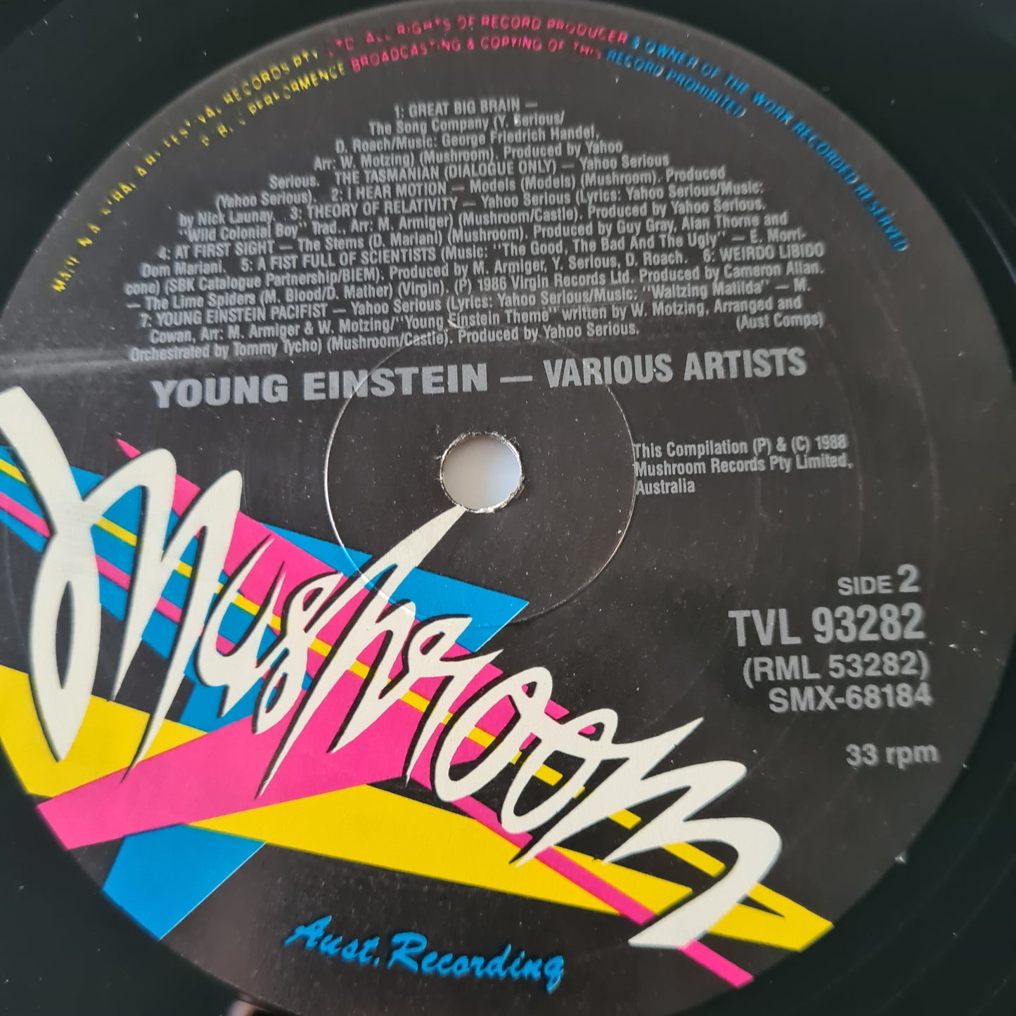Various – Young Einstein (A Serious Motion Picture Soundtrack) - 1988 - Vinyl Record LP - Sound Hound Records