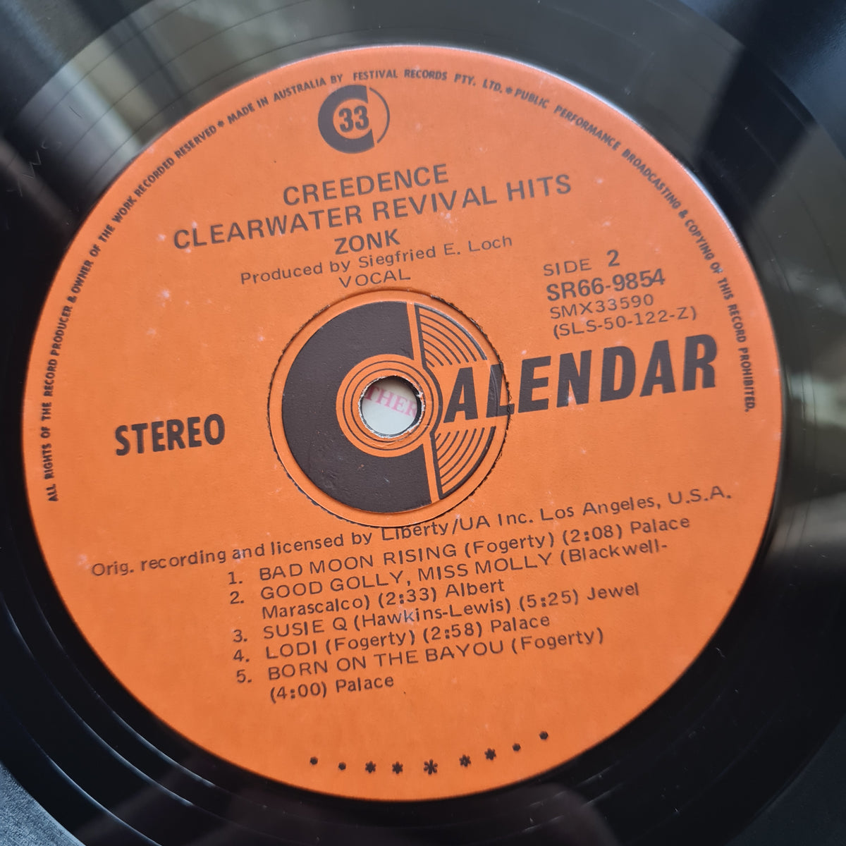 Zonk – Creedence Clearwater Revival Hits - 1970 - Vinyl Record LP - Sound Hound Records