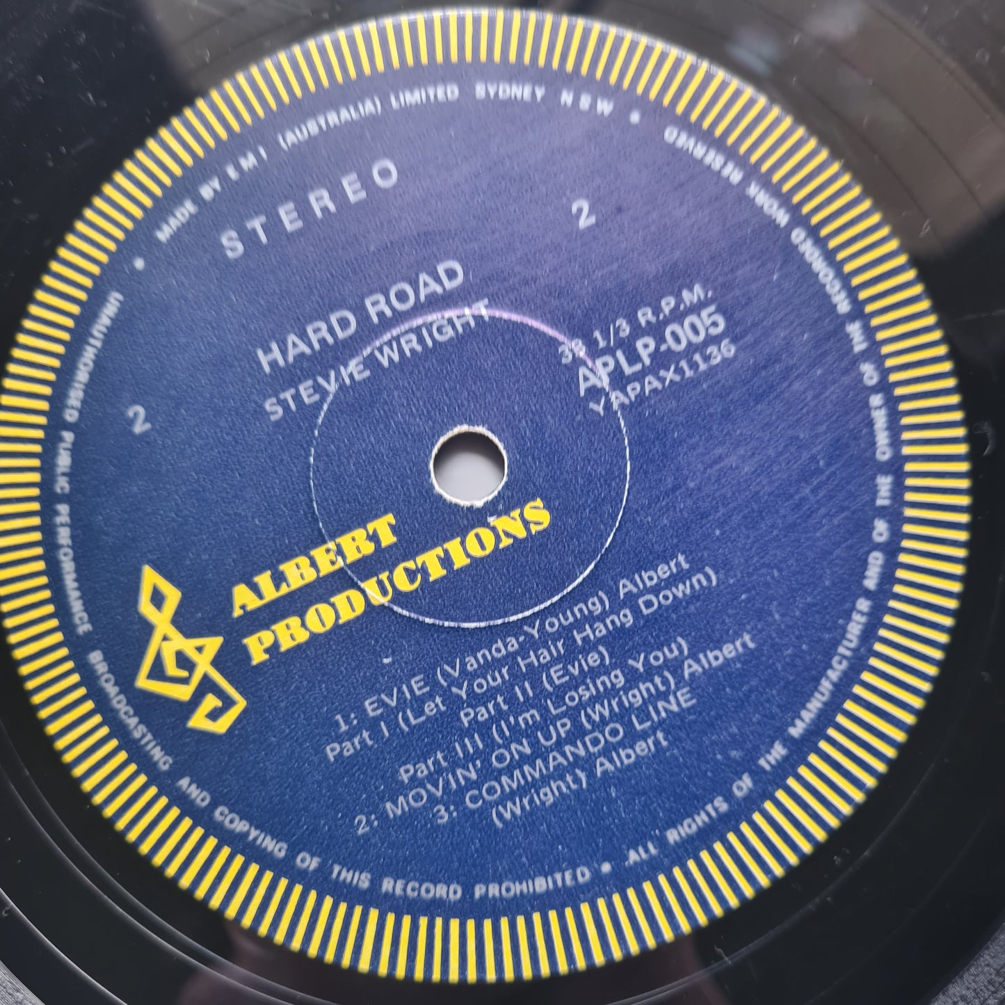Stevie Wright – Hard Road (RARE 1st Australian Pressing) - 1974 - Vinyl Record LP