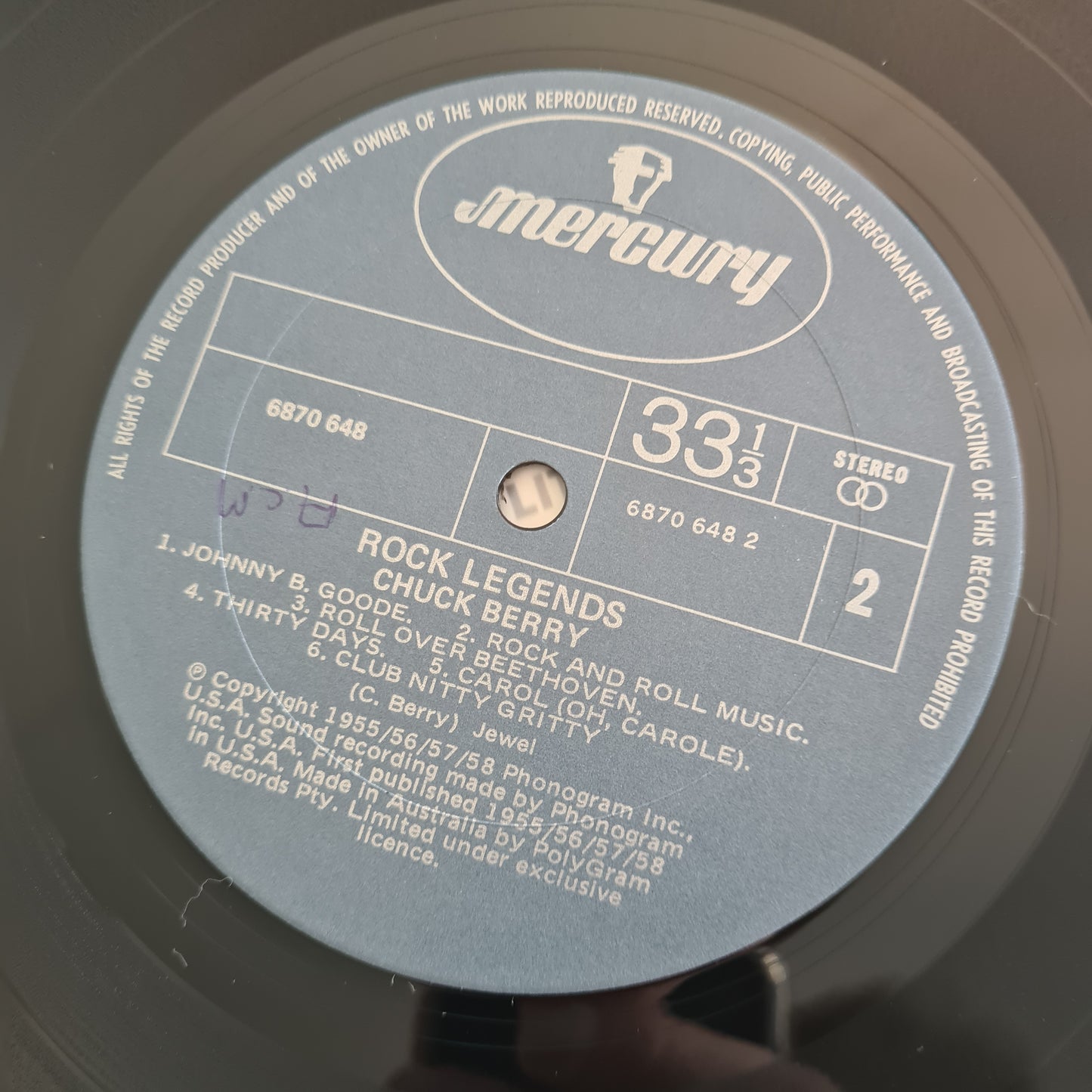 Chuck Berry – Rock Legends (Greatest Hits) - 1980 - Vinyl Record LP
