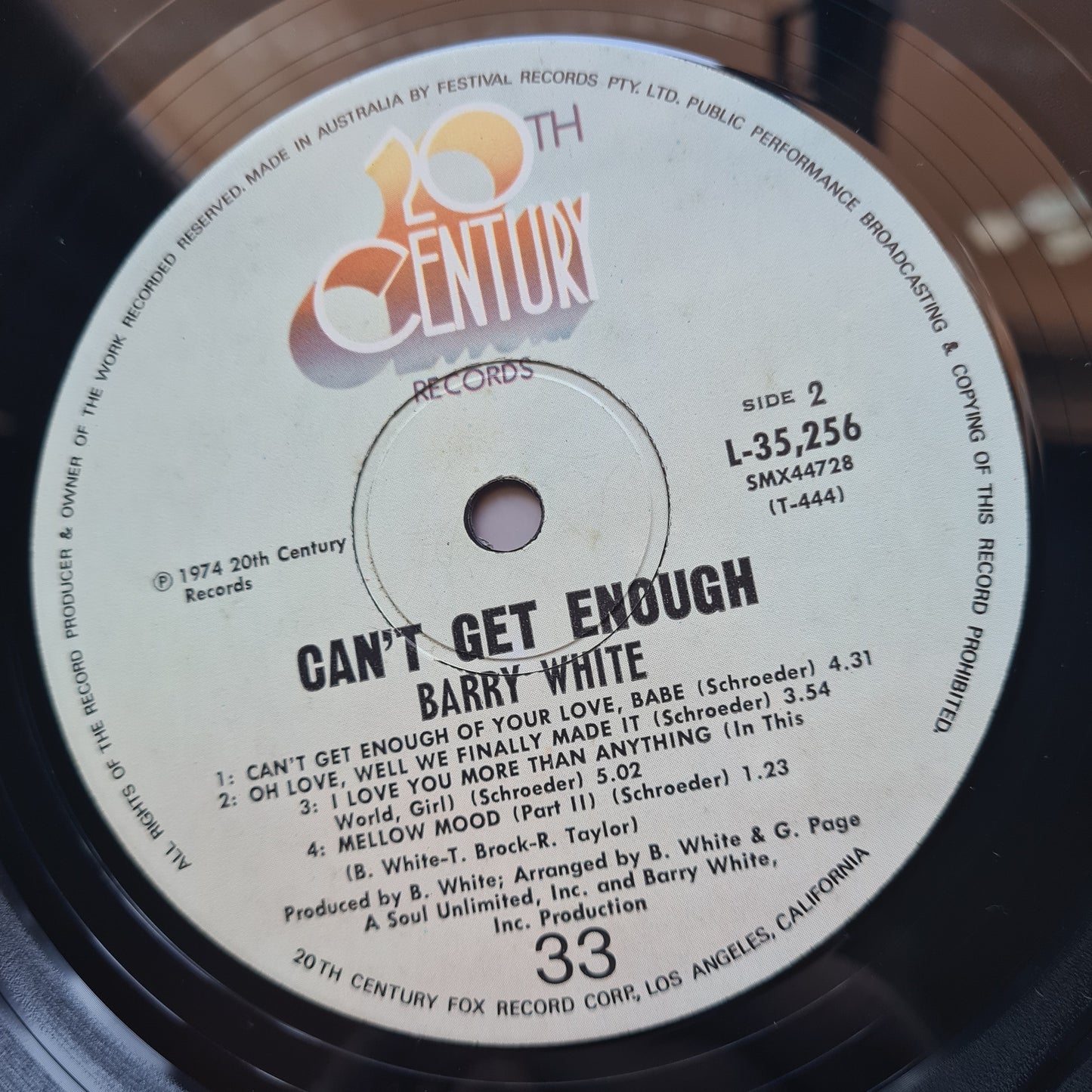 Barry White – Can't Get Enough - 1974 - Vinyl Record LP