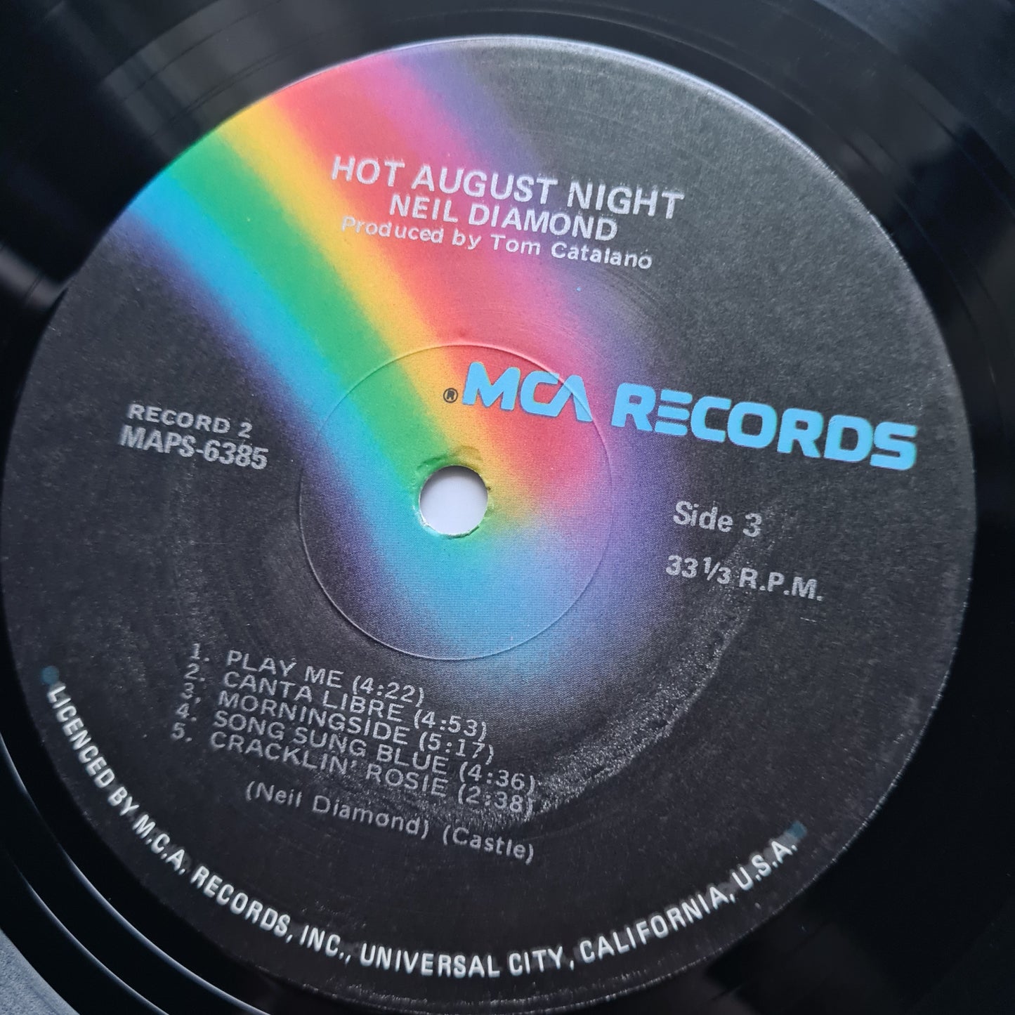 Neil Diamond – Hot August Night - 1972 (1973 2nd Australian Pressing) - Vinyl Record 2LP