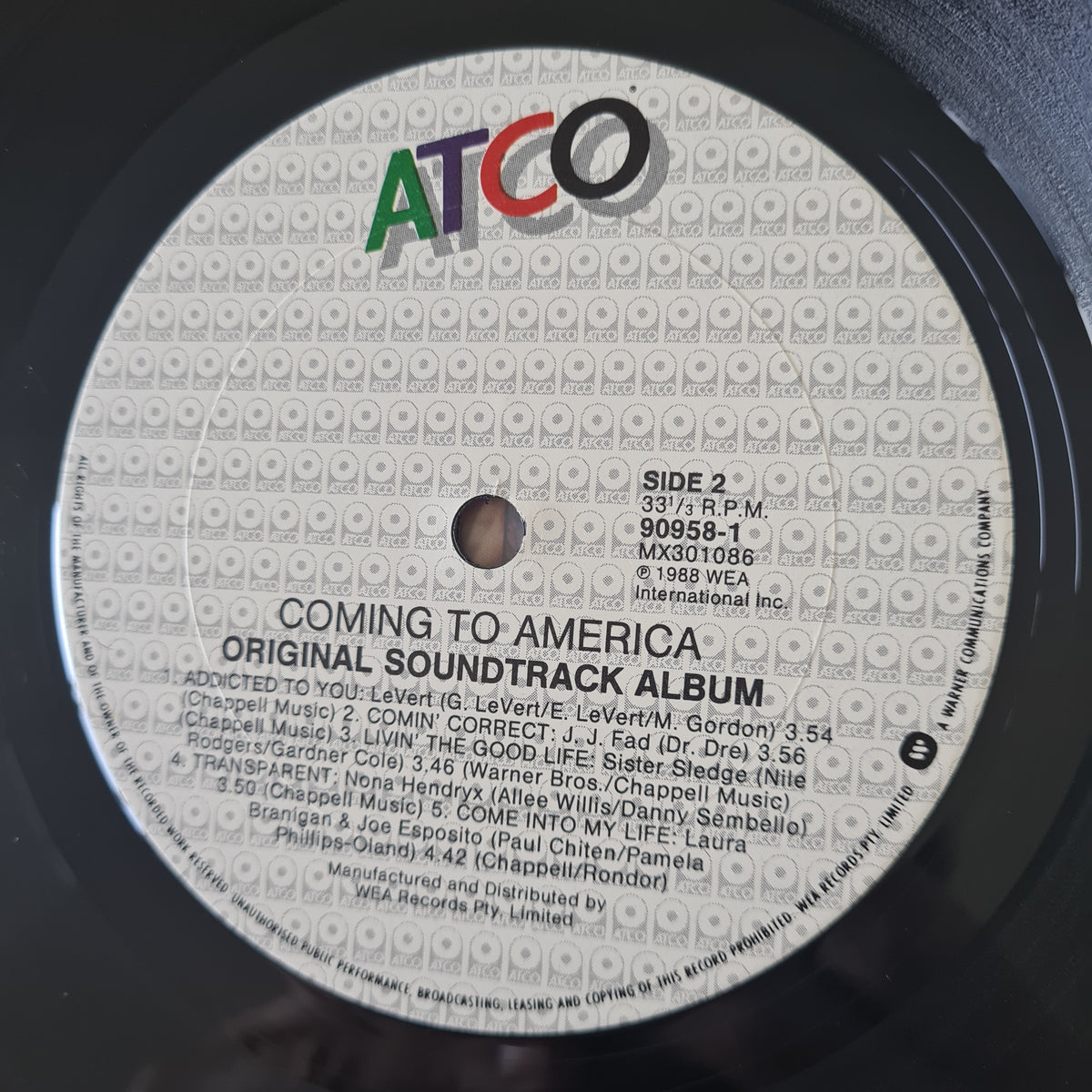 Various – Coming To America (Original Motion Picture Soundtrack) - 1988 - Vinyl Record LP
