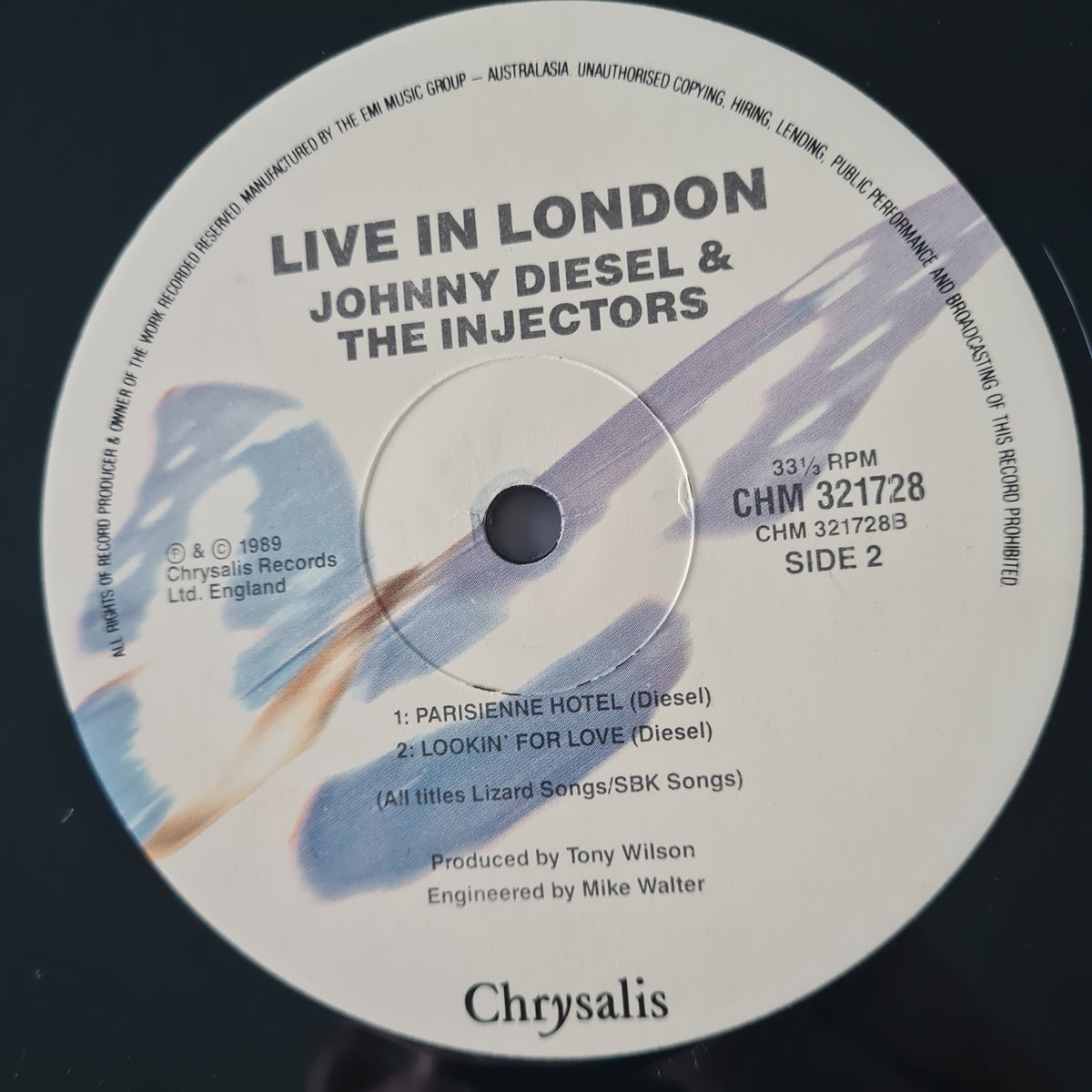 Johnny Diesel & The Injectors – Live In London - 1989 - Vinyl Record LP (Near Mint)