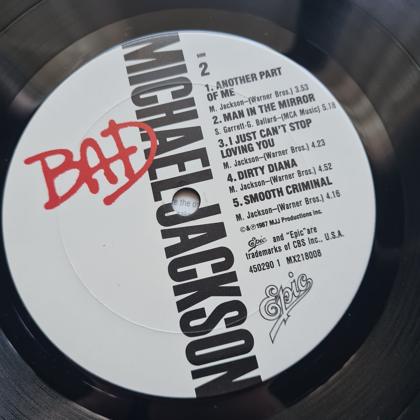 Michael Jackson – Bad - 1987 - Vinyl Record LP