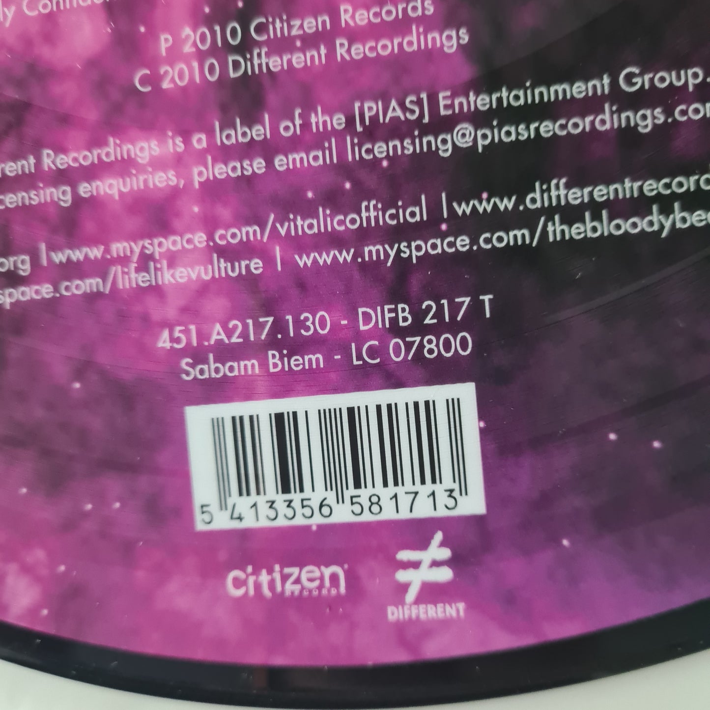 Vitalic – Second Lives - 2010 - Vinyl Record 12" Maxi Single Picture Disc *RARE*