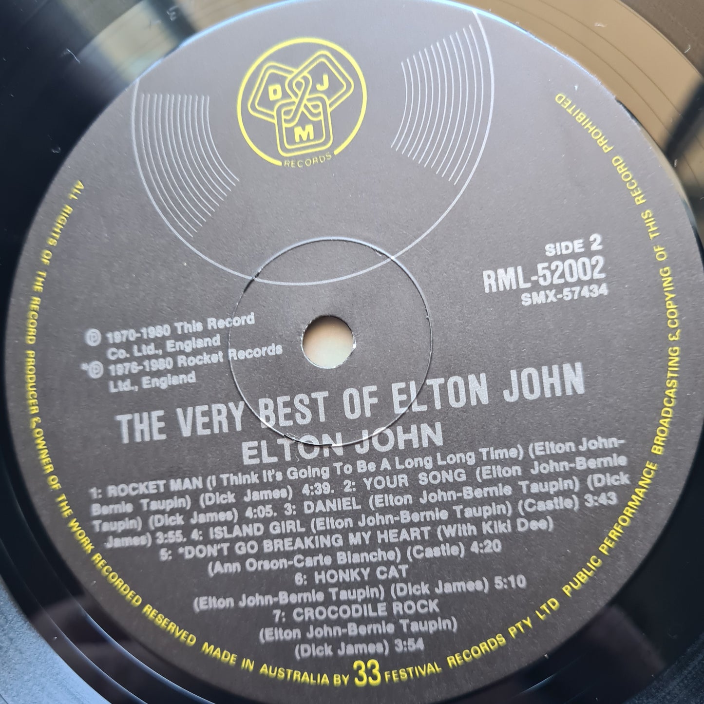 Elton John – The Very Best Of....Elton John - 1980 - Vinyl Record LP (Excellent)