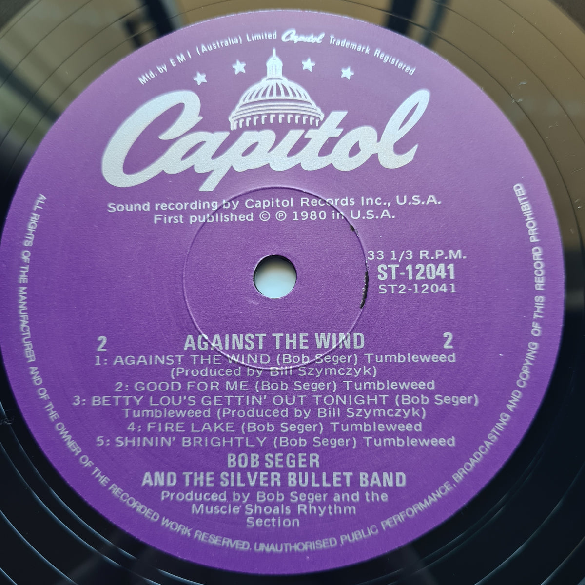 Bob Seger & The Silver Bullet Band – Against The Wind - 1980 - Vinyl Record LP
