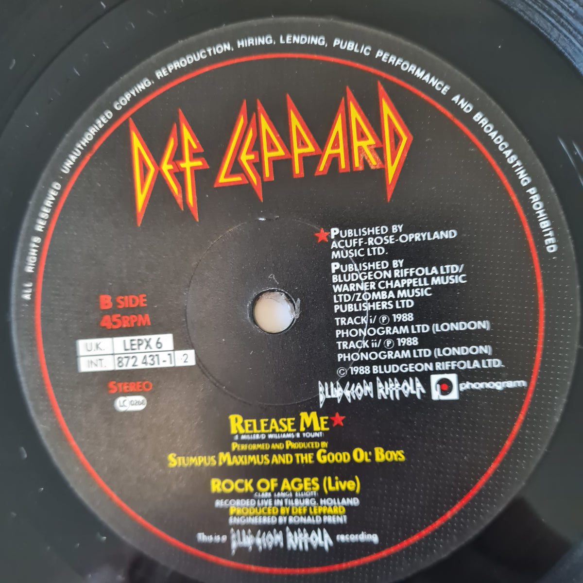 Def Leppard – Rocket (Lunar Mix) - 1989 (UK & Europe Pressing)- Vinyl Record 12" Maxi Single