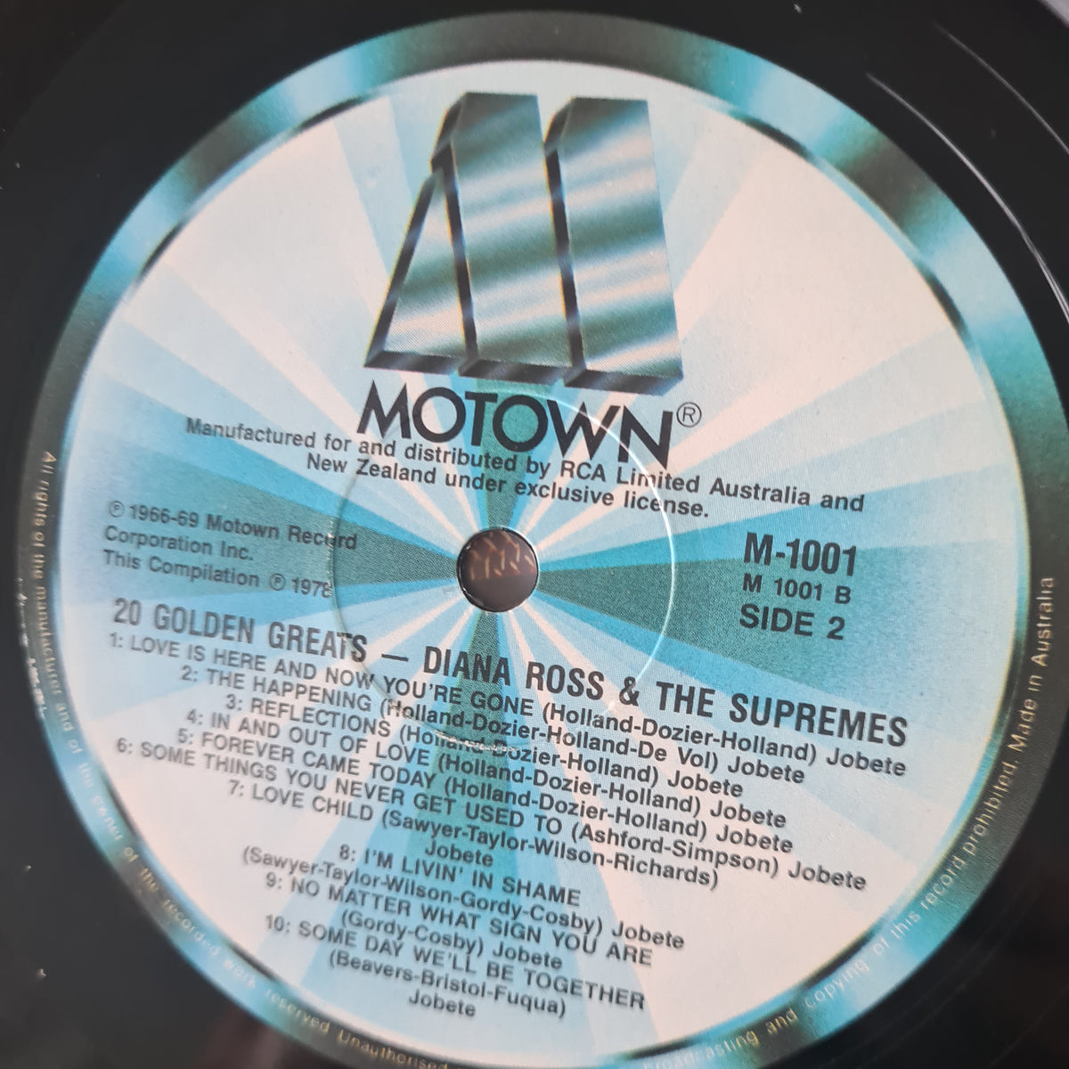 Diana Ross & The Supremes – 20 Golden Greats - 1977 - Vinyl Record LP