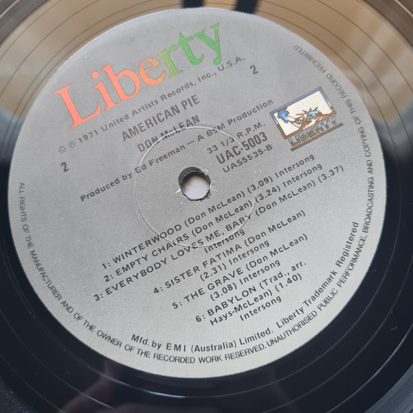 Don McLean – American Pie - 1971 (1986 Australian Pressing)- Vinyl Records LP