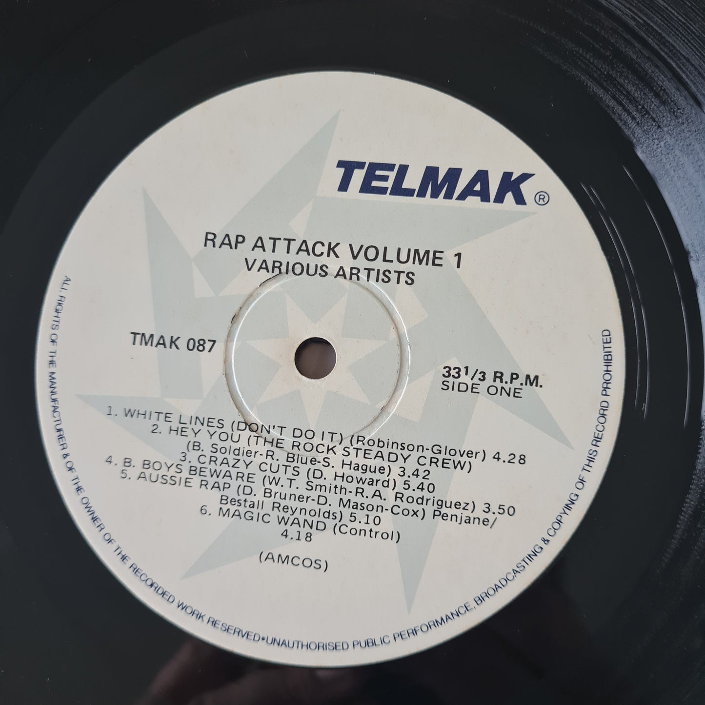 Various – Rap Attack Volume 1 - 1985 - Vinyl Record LP