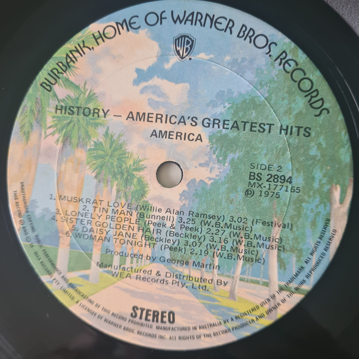 America – History: America's Greatest Hits - 1975 (Late 70's Australian Reissue) - Vinyl Record LP