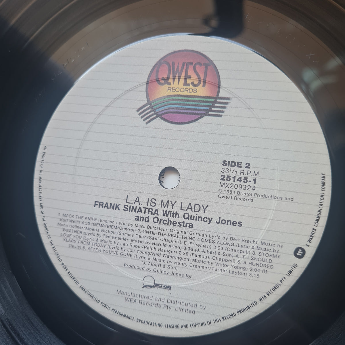 Frank Sinatra With Quincy Jones And Orchestra – L.A. Is My Lady - 1984 - Vinyl Record LP