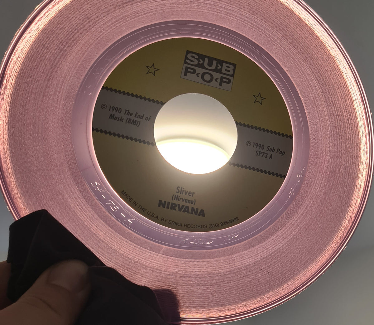 Nirvana – Sliver / Dive (Pink Translucent Vinyl) - 1990 (1990's Second USA Pressing) - Vinyl Record 7" 45RPM Single *RARE*