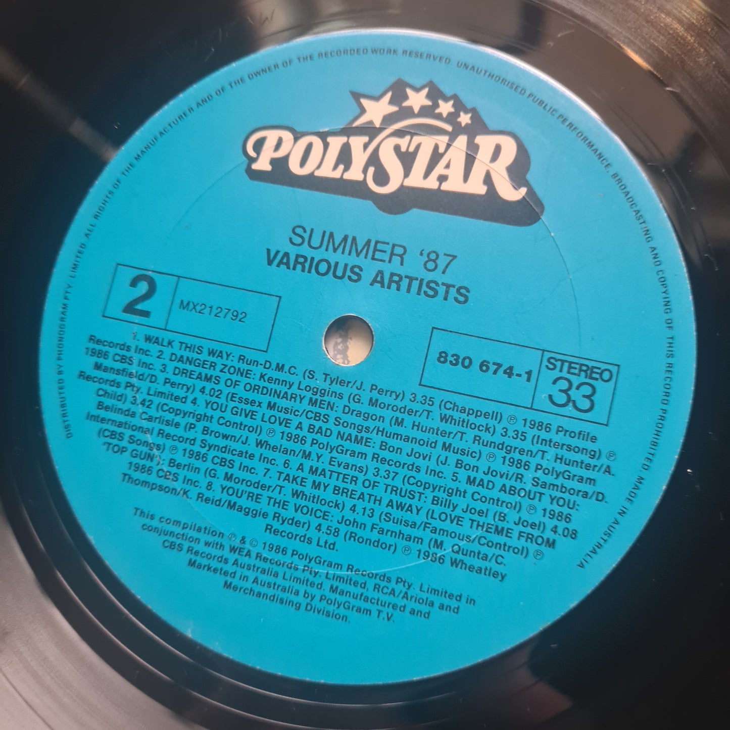 Various Artists - Summer '87 - 1986 - Vinyl Record LP