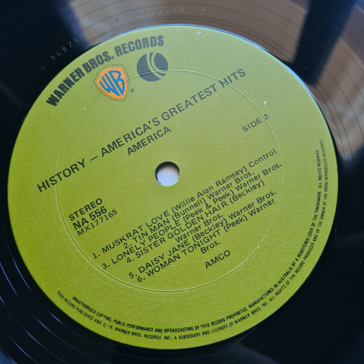 America – History: America's Greatest Hits - 1975 (1st Australian Pressing) - Vinyl Record LP