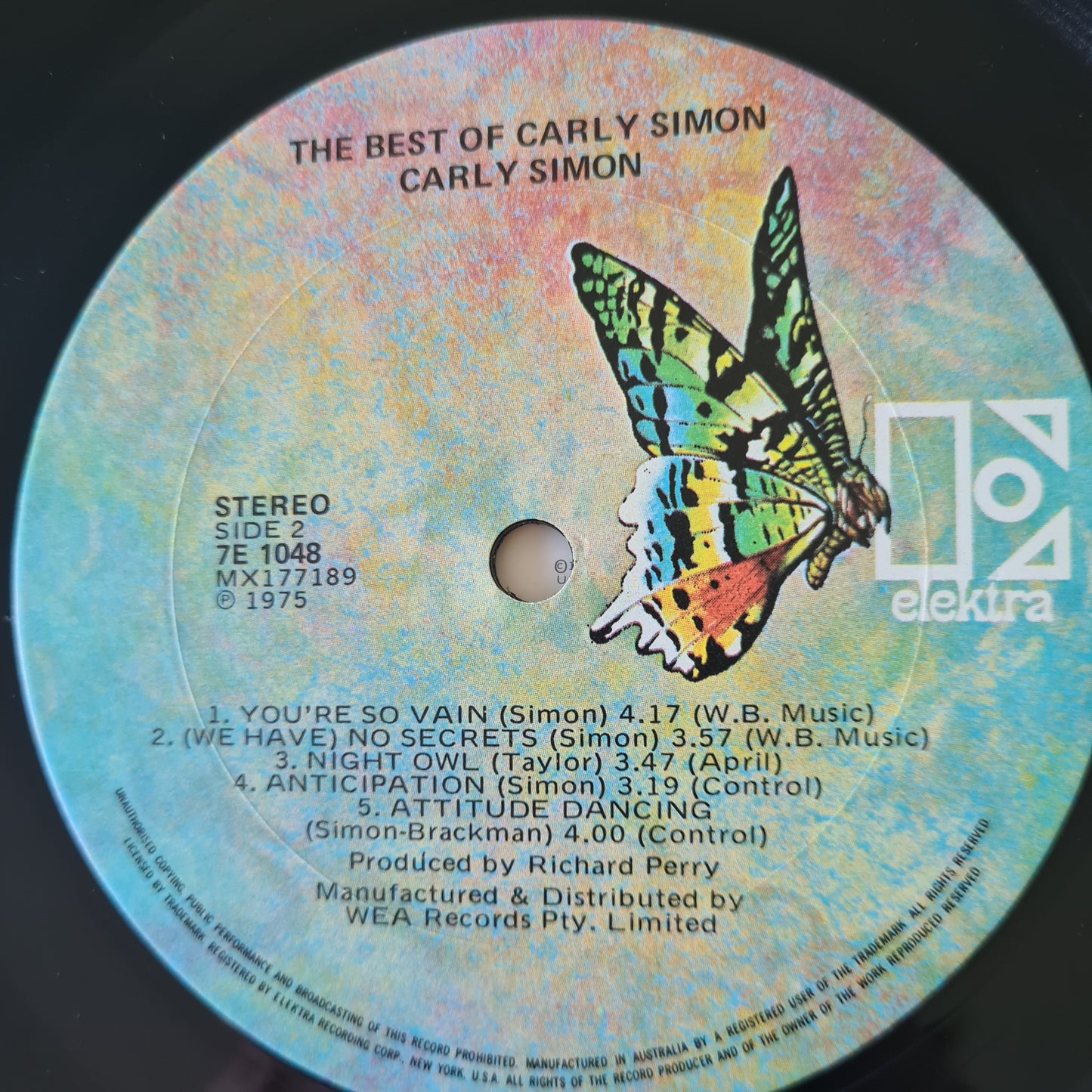 Carly Simon – The Best Of Carly Simon - 1975 - Vinyl Record LP (near mint)