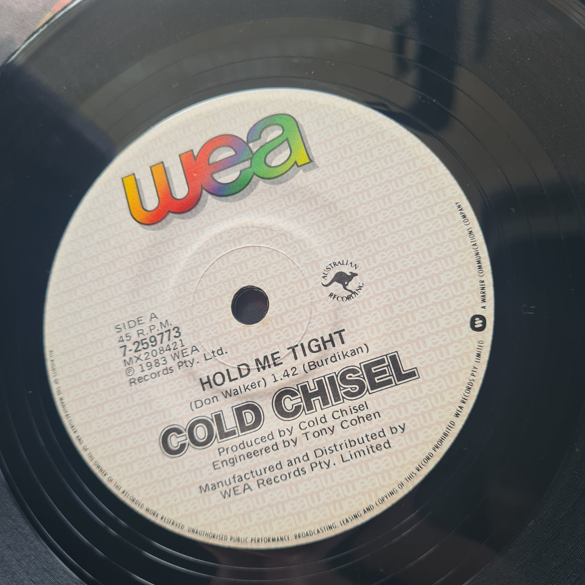 Cold Chisel – Hold Me Tight / No Sense - 1984 - Vinyl Record 7inch 45RMP Single