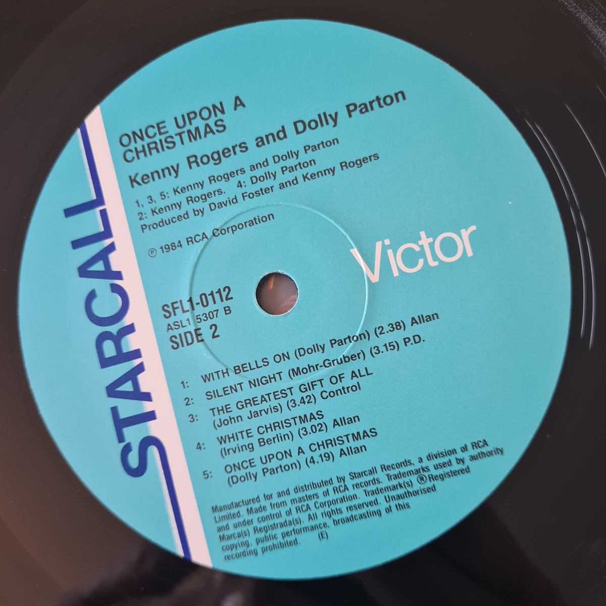 Kenny Rogers & Dolly Parton - Once Upon A Christmas - 1984 - Vinyl Record LP