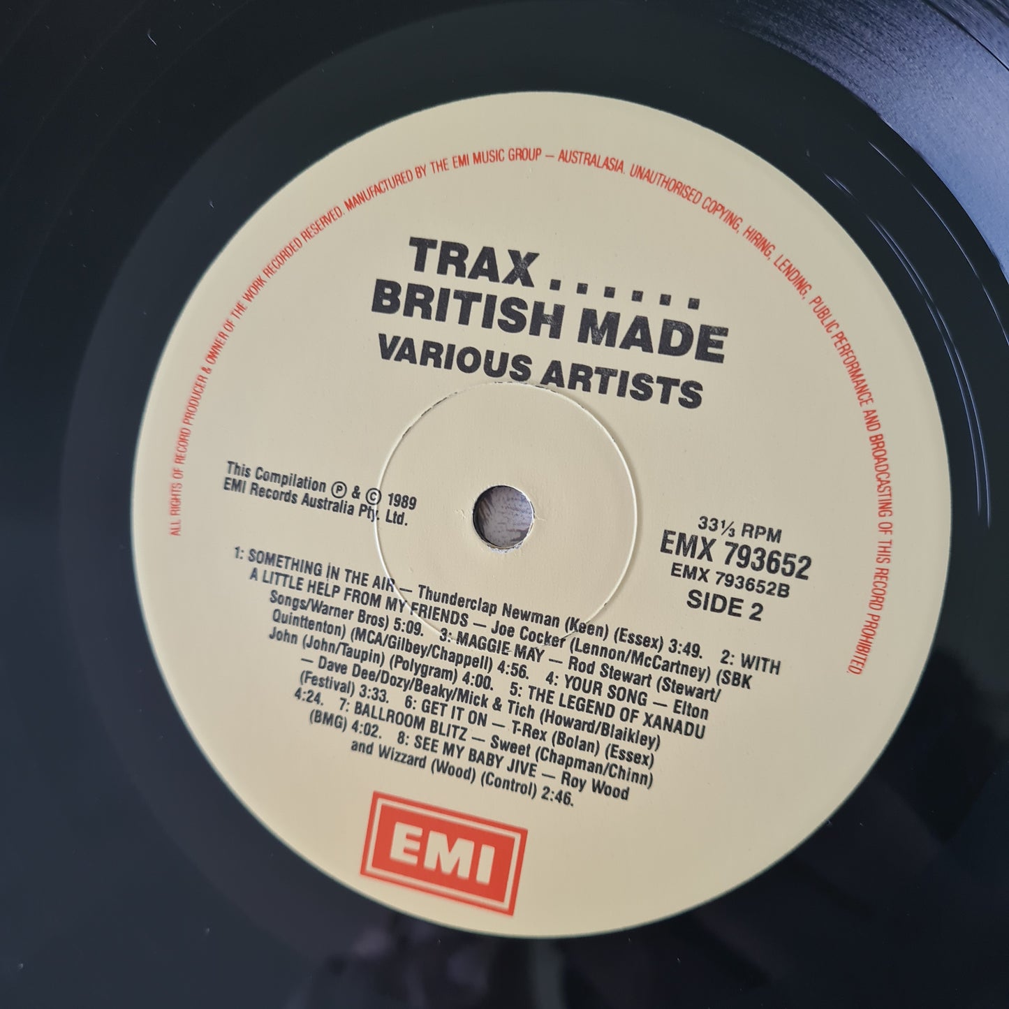Various Artists – Trax: British Made - 1989 (Australian Only Pressing) - Vinyl Record LP