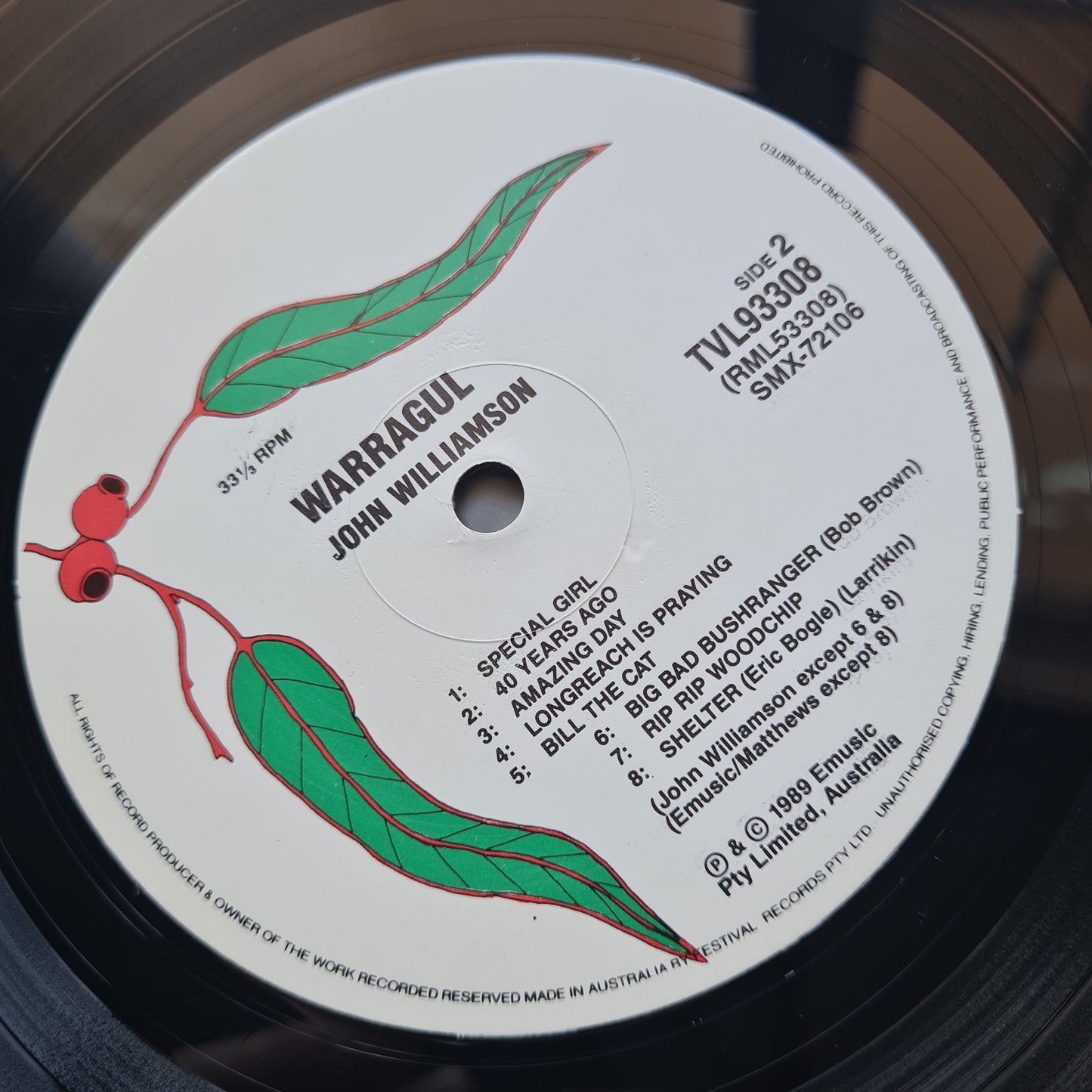 John Williamson - Warragul - 1989 - Vinyl Record LP