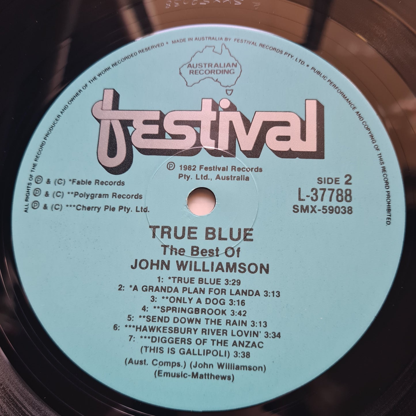 John Williamson - True Blue: The Best Of John Williamson - 1982 - Vinyl Record LP