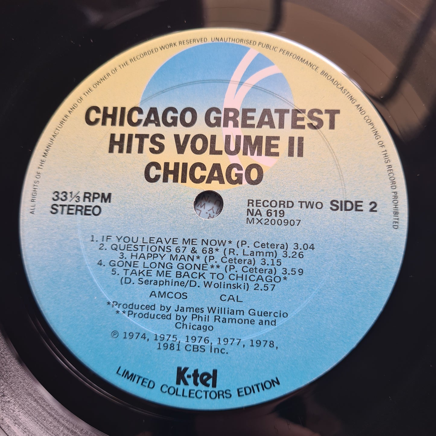 Chicago – Chicago Greatest Hits Volume 1 & 2 - 1981 - Vinyl Record 2LP