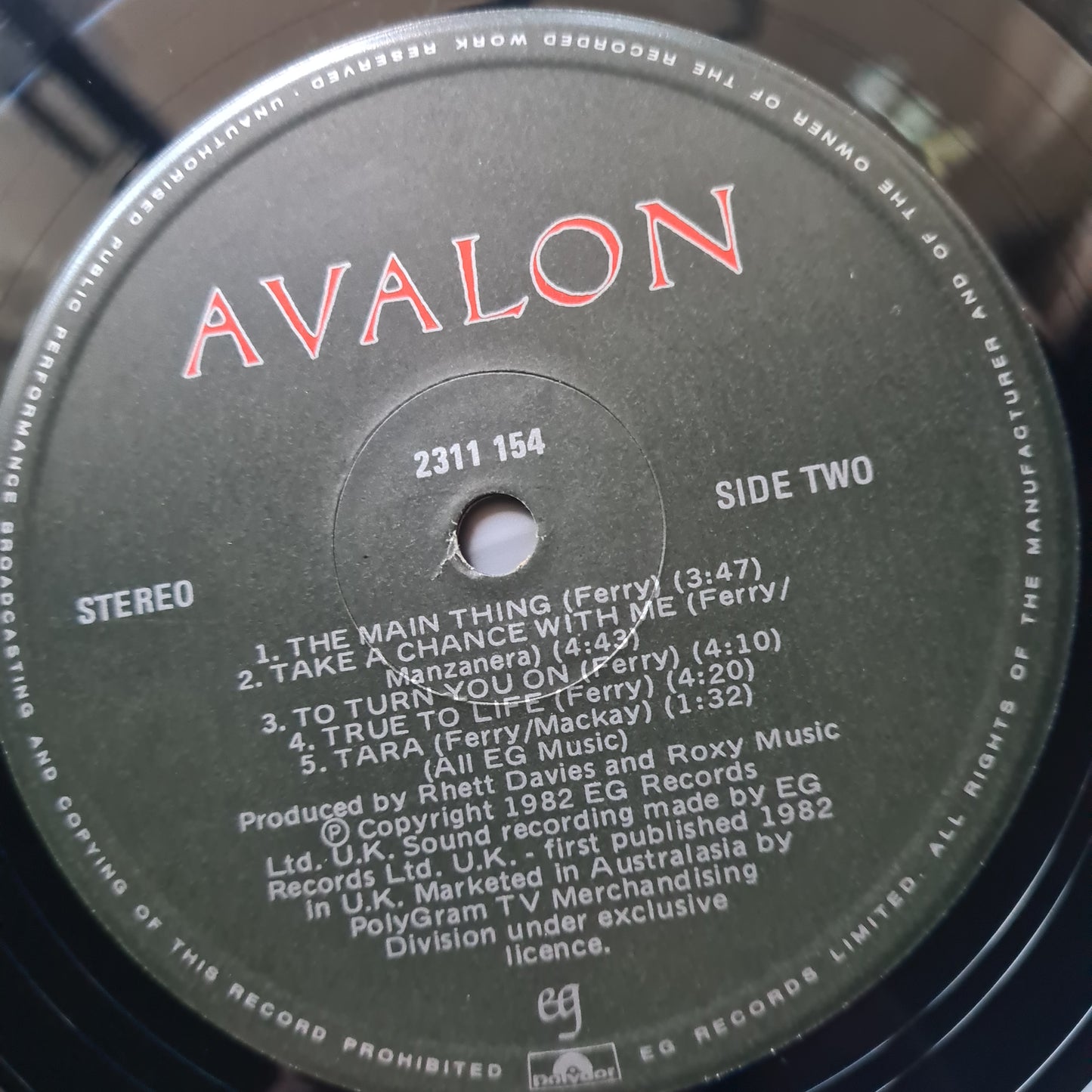Roxy Music – Avalon - 1982 - Vinyl Record LP