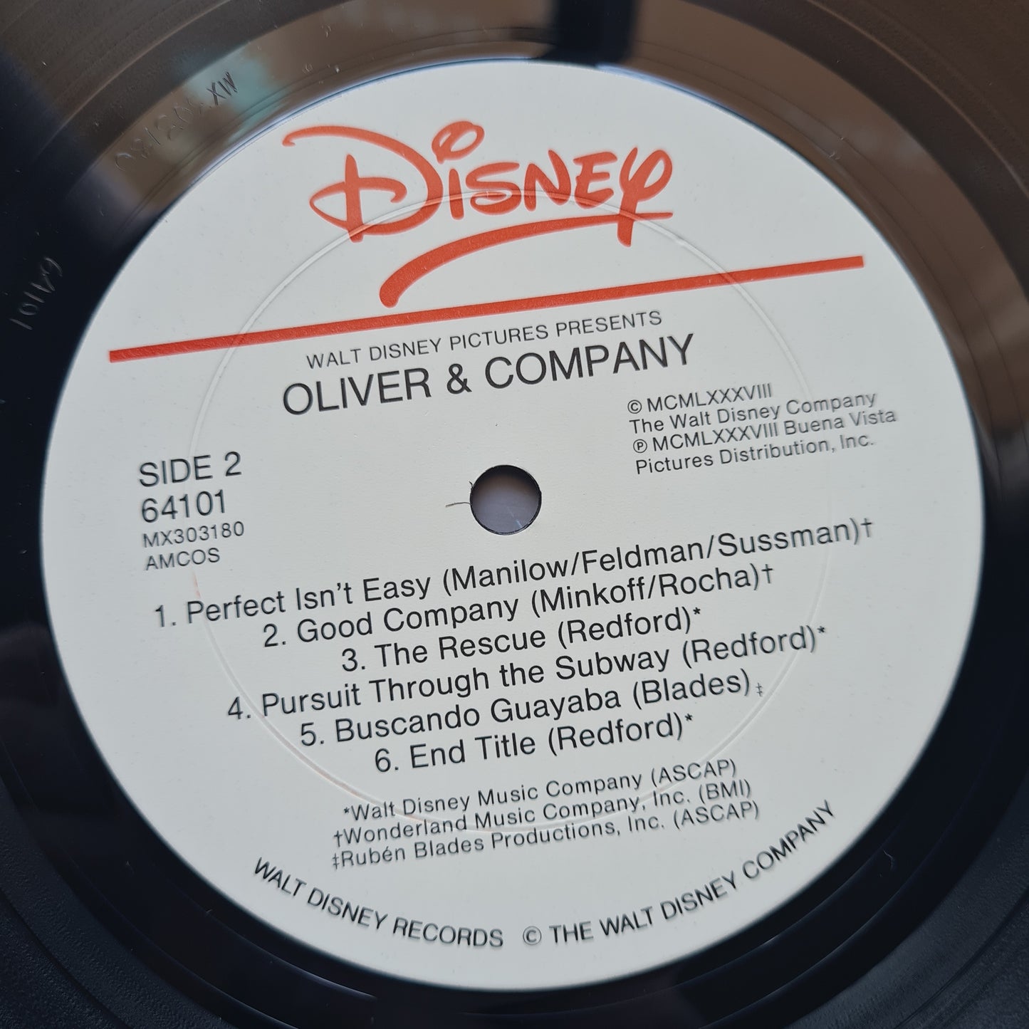 Various (Billy Joel, Huey Lewis, Bette Midler, etc.) – Walt Disney Pictures Presents: Oliver & Company - 1988 - Vinyl Record LP