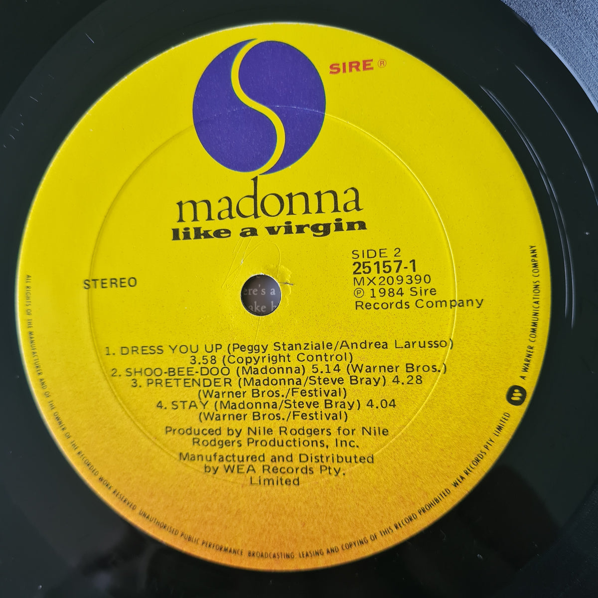 Madonna – Like A Virgin - 1983 (1984 Second Australian Pressing) - Vinyl Record LP