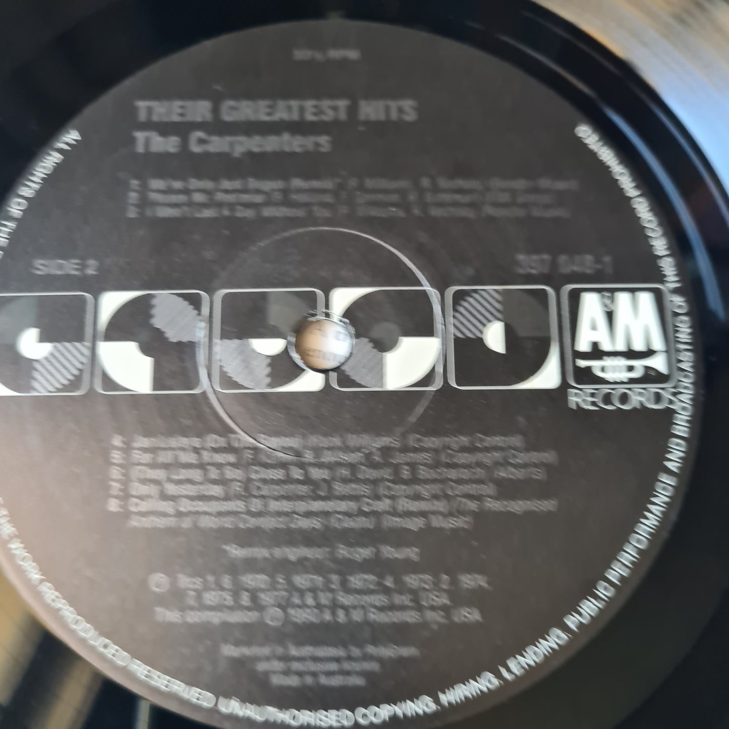 The Carpenters – Their Greatest Hits - 1990 - Vinyl Record LP (near mint)