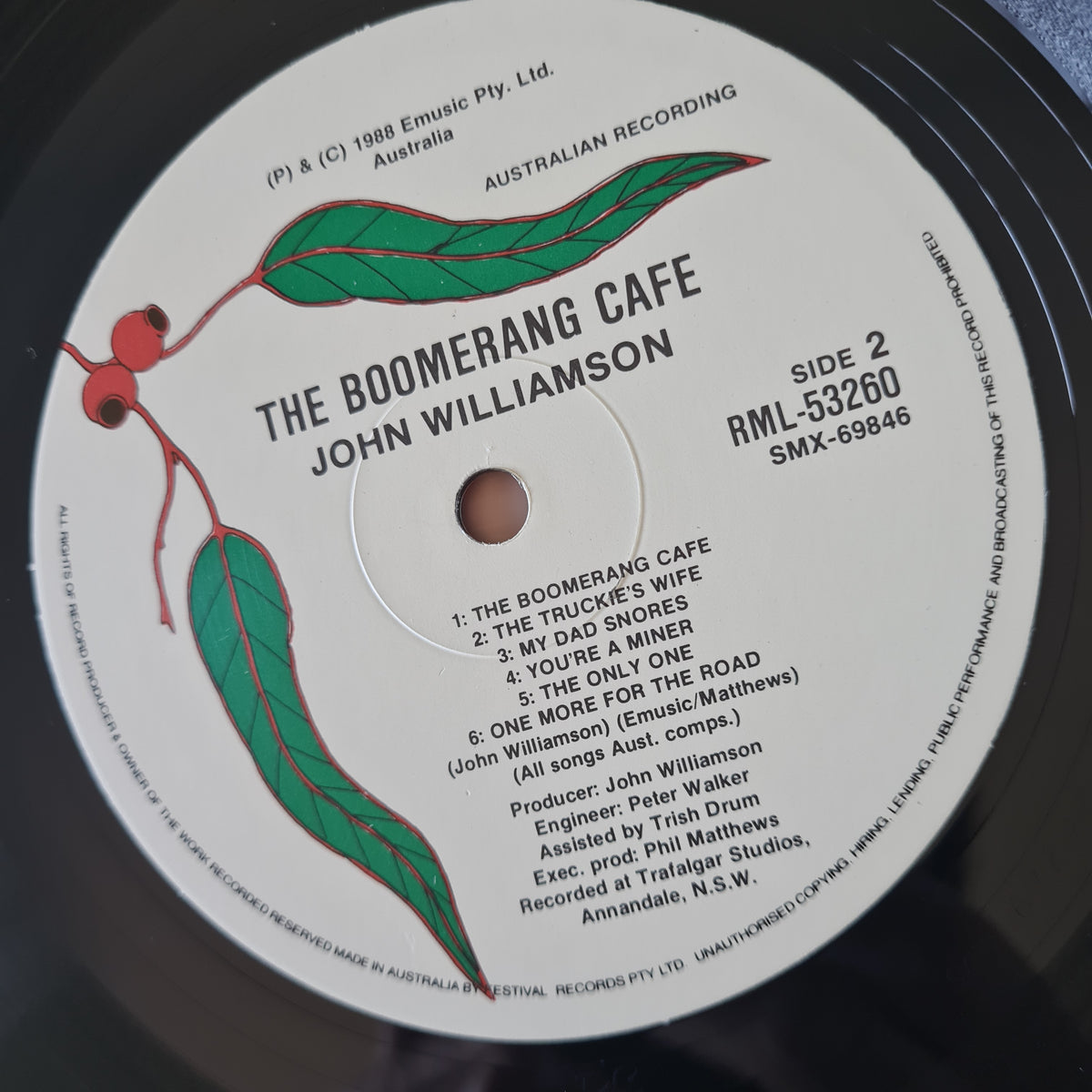John Williamson - Boomerang Café - 1988 - Vinyl Record LP