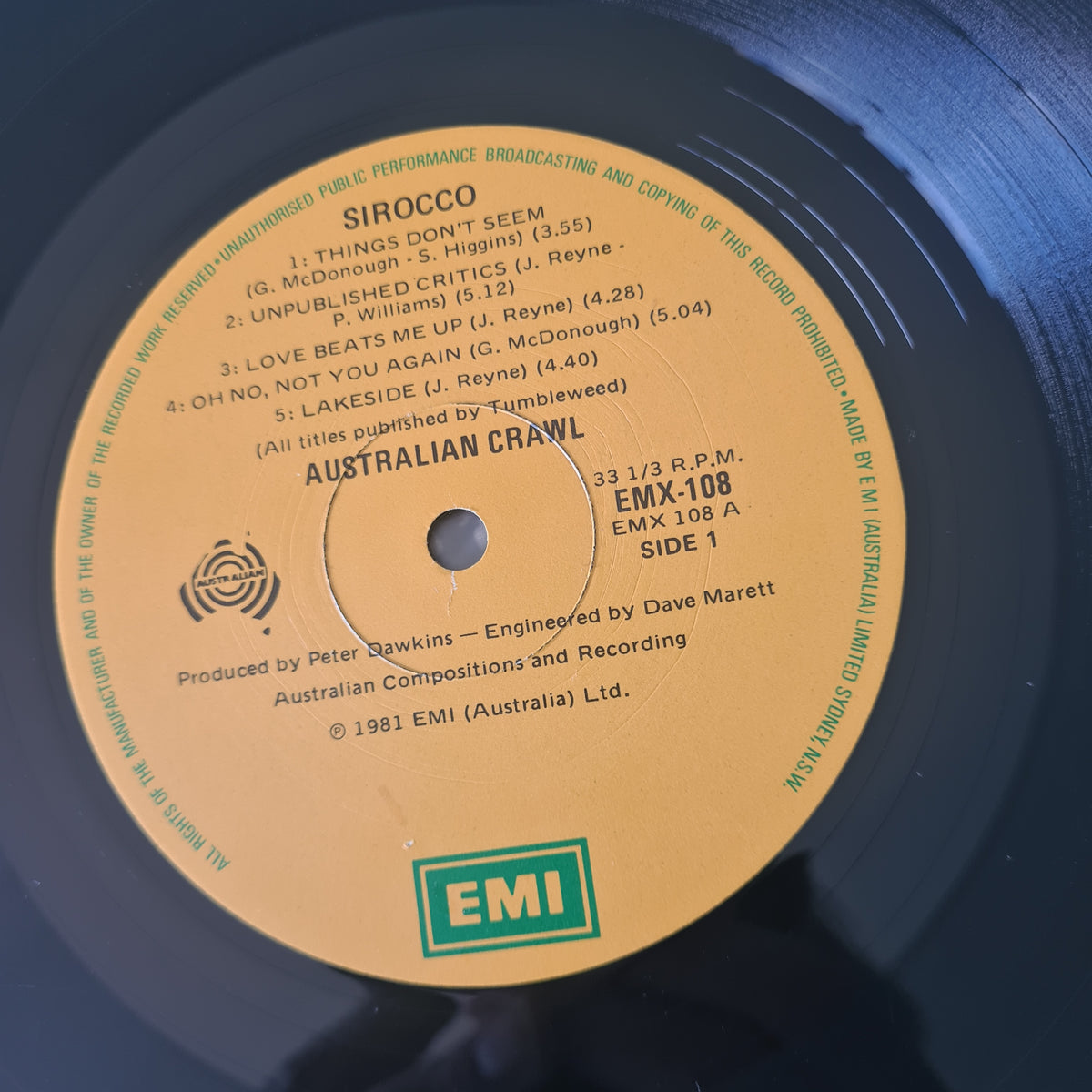 Australian Crawl – Sirocco - 1981 - Vinyl Record LP