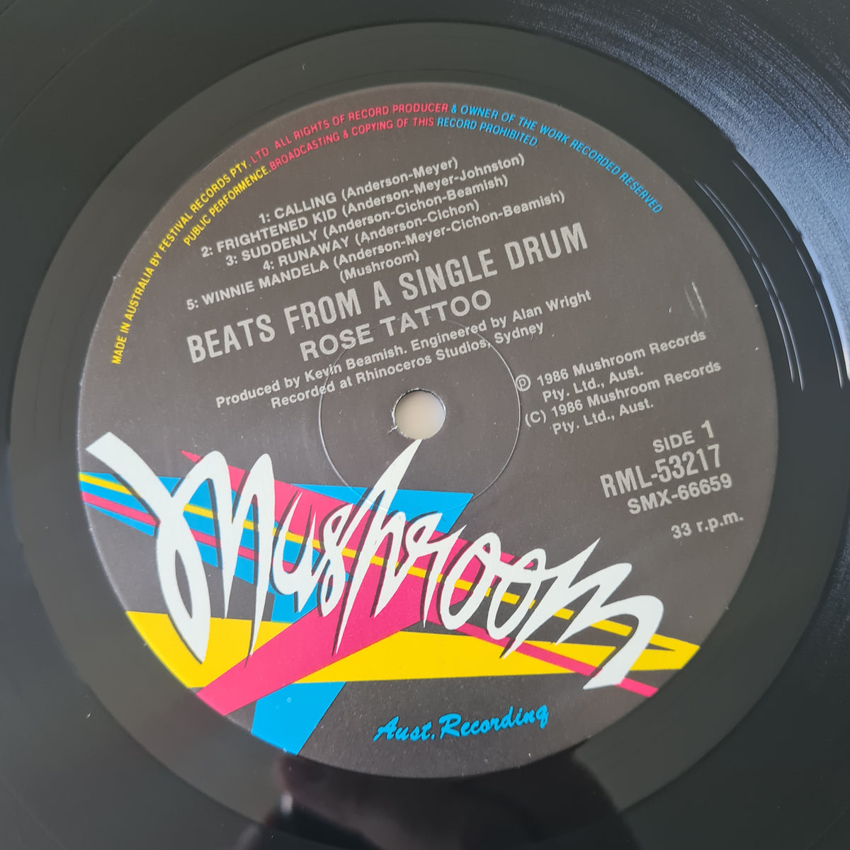 Rose Tattoo – Beats From A Single Drum - 1986 - Vinyl Record LP (excellent)