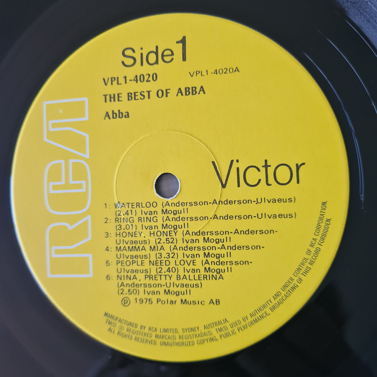 ABBA – The Best Of ABBA - 1975 - Vinyl Record LP