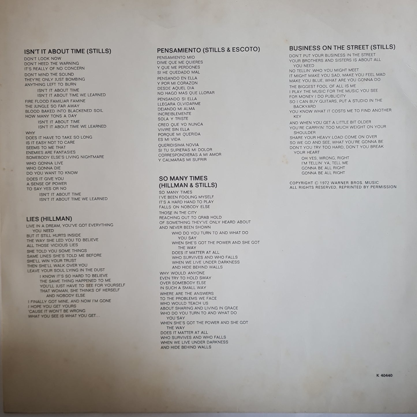 Stephen Stills/ Manassas – Down The Road - 1973 - Vinyl Record LP