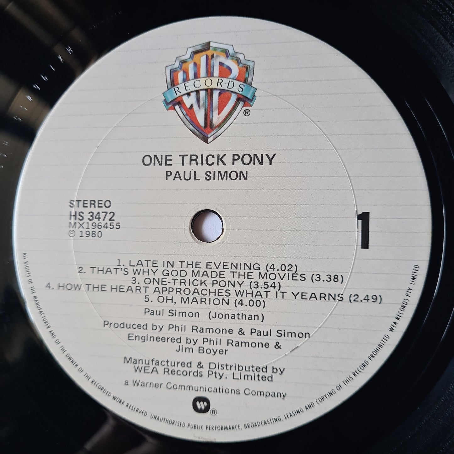Paul Simon – One Trick Pony - 1980 - Vinyl Record LP