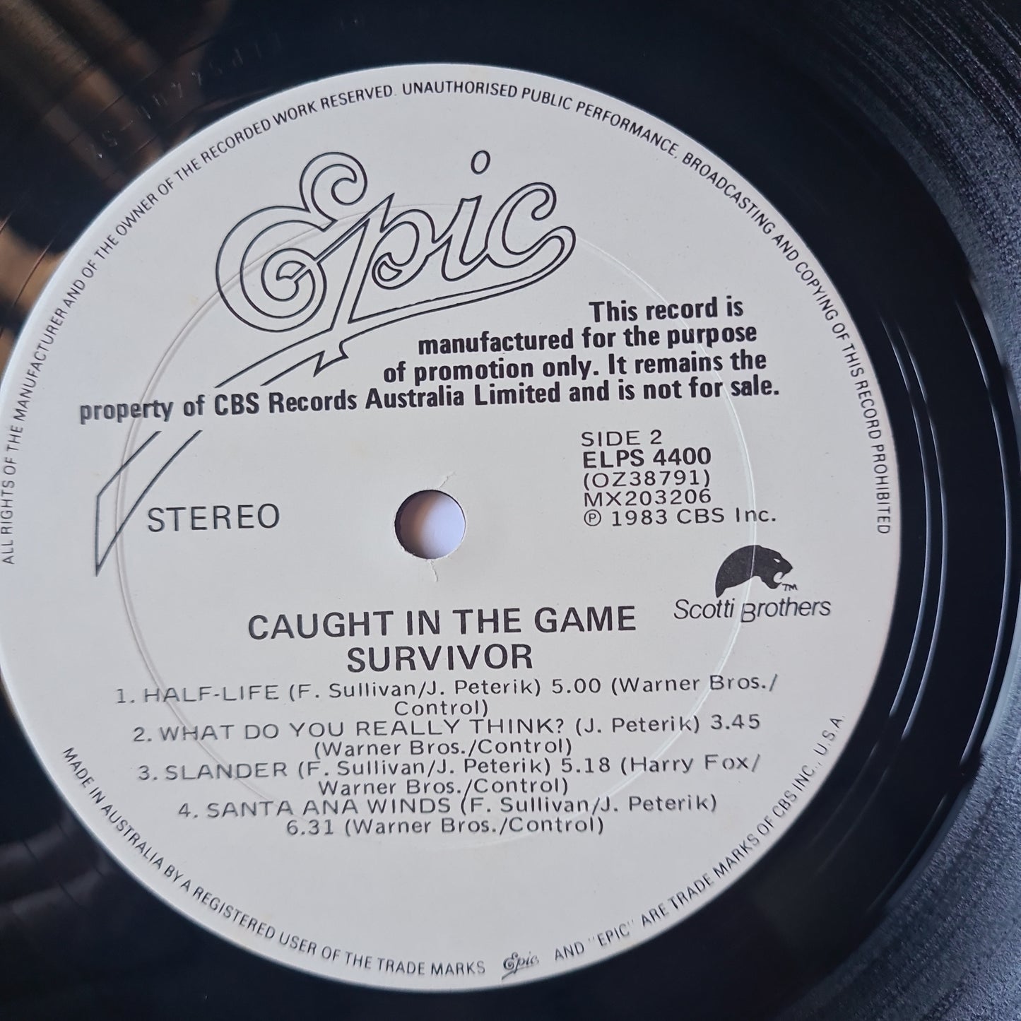 Survivor – Caught In The Game - 1983 - Vinyl Record LP