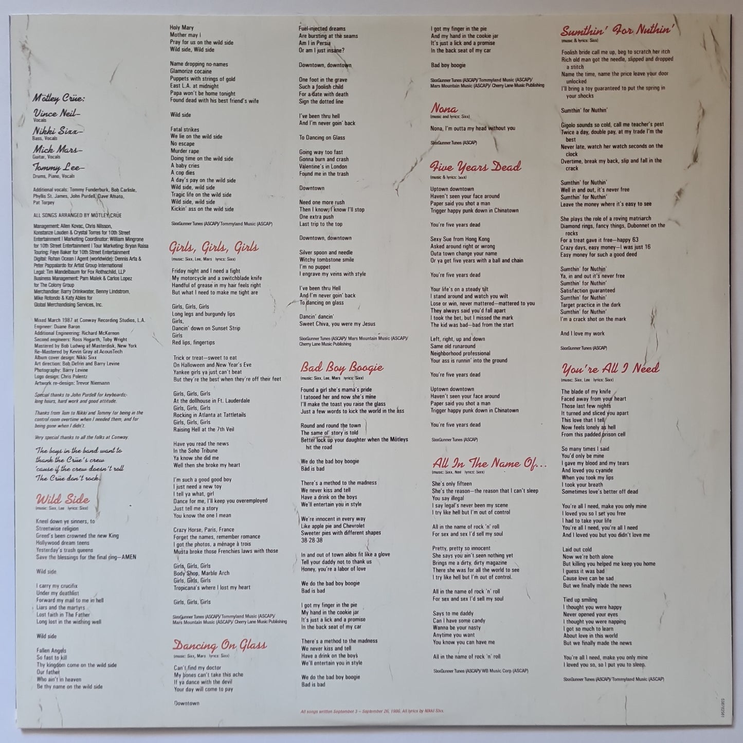 Mötley Crüe – Girls, Girls, Girls - 2022 (US Pressing) - Vinyl Record LP