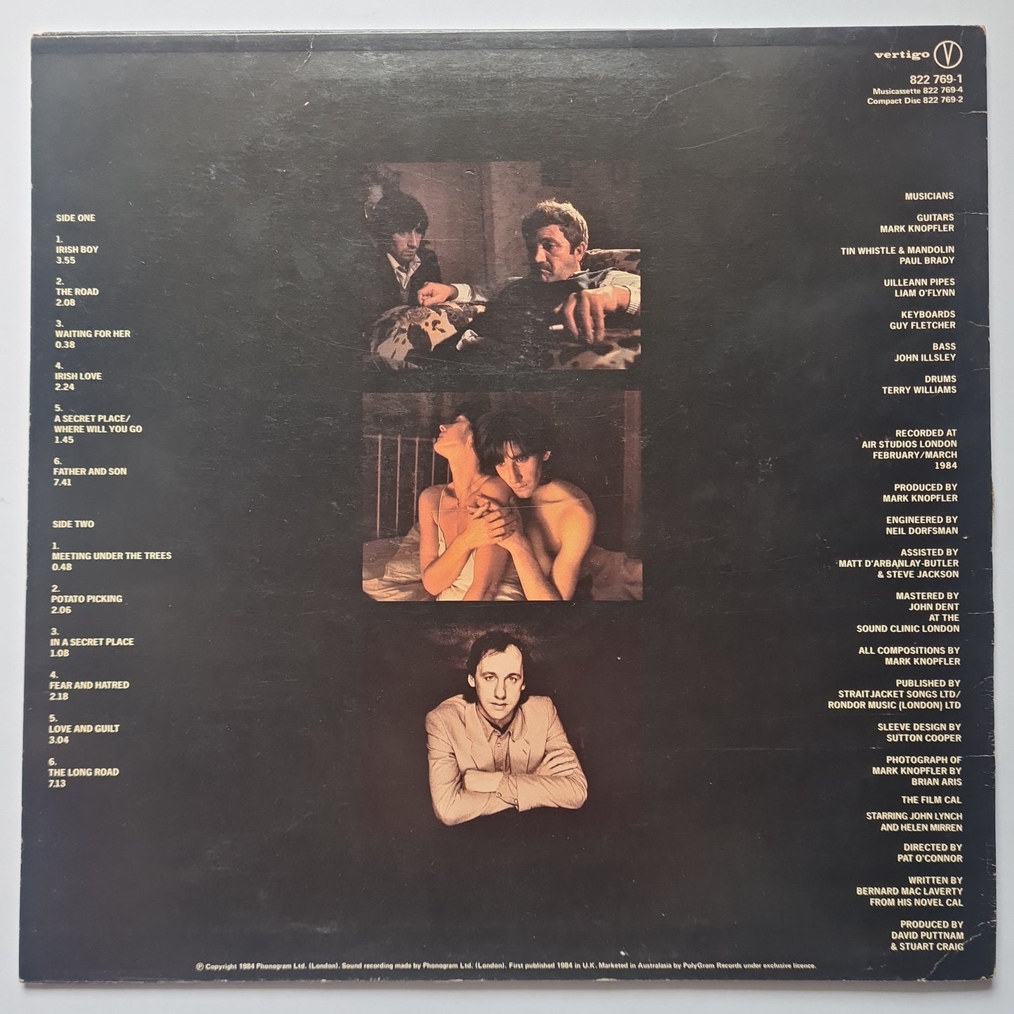 Mark Knopfler (Dire Straits) – Music By Mark Knopfler From The Film Cal (Soundtrack) - 1984 - Vinyl Record LP