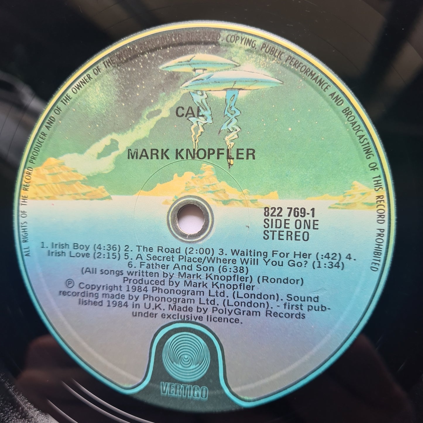 Mark Knopfler (Dire Straits) – Music By Mark Knopfler From The Film Cal (Soundtrack) - 1984 - Vinyl Record LP