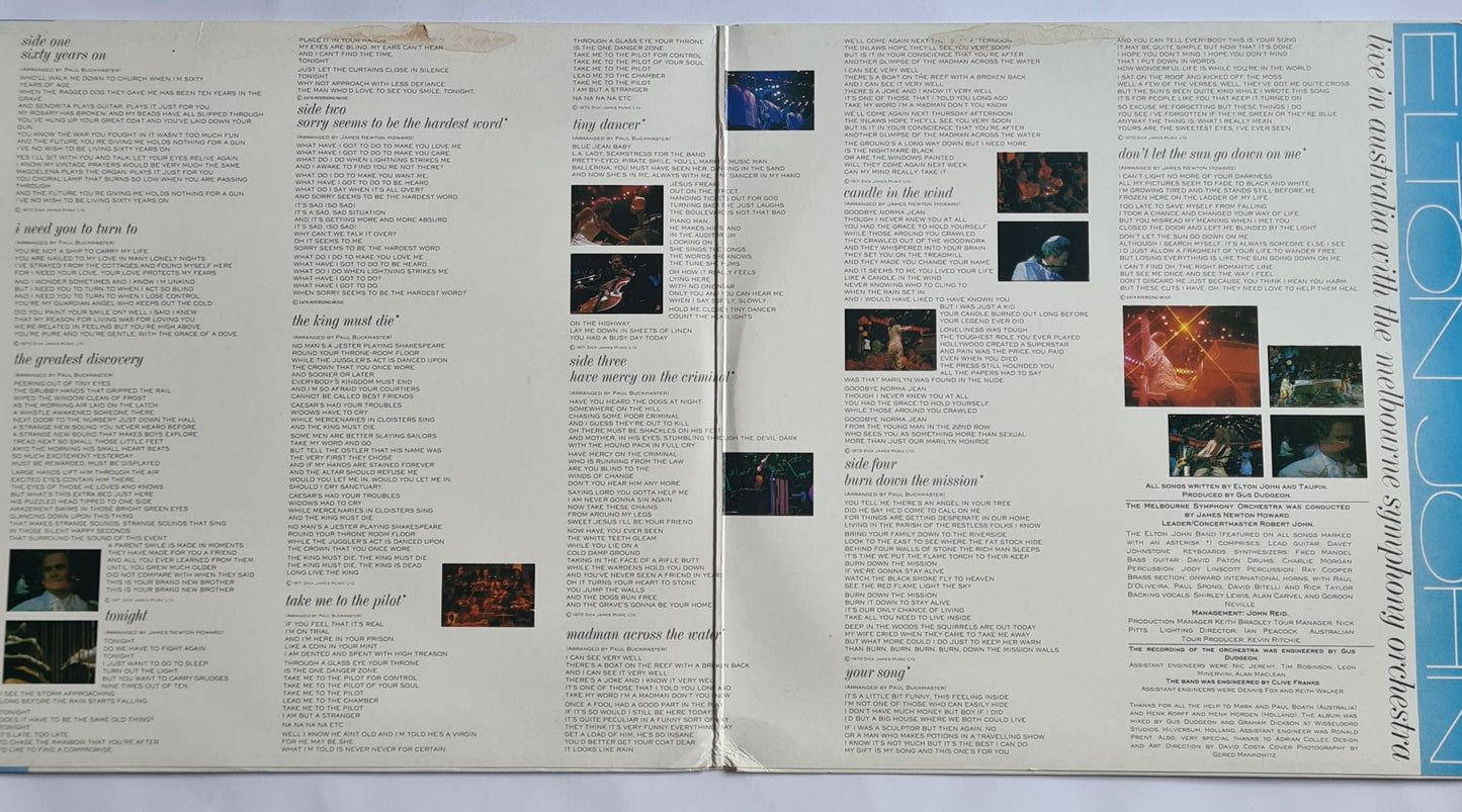 Elton John – Live In Australia With The Melbourne Symphony Orchestra (2LP) - 1987 - Vinyl Record 2LP