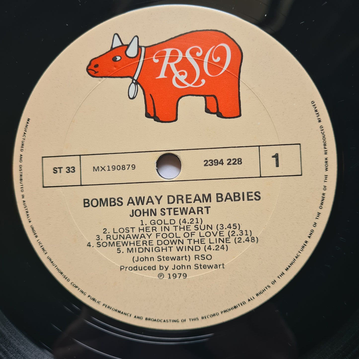 John Stewart  – Bombs Away Dream Babies - 1979 - Vinyl Record LP (features Stevie Nicks & Lindsey Buckingham)