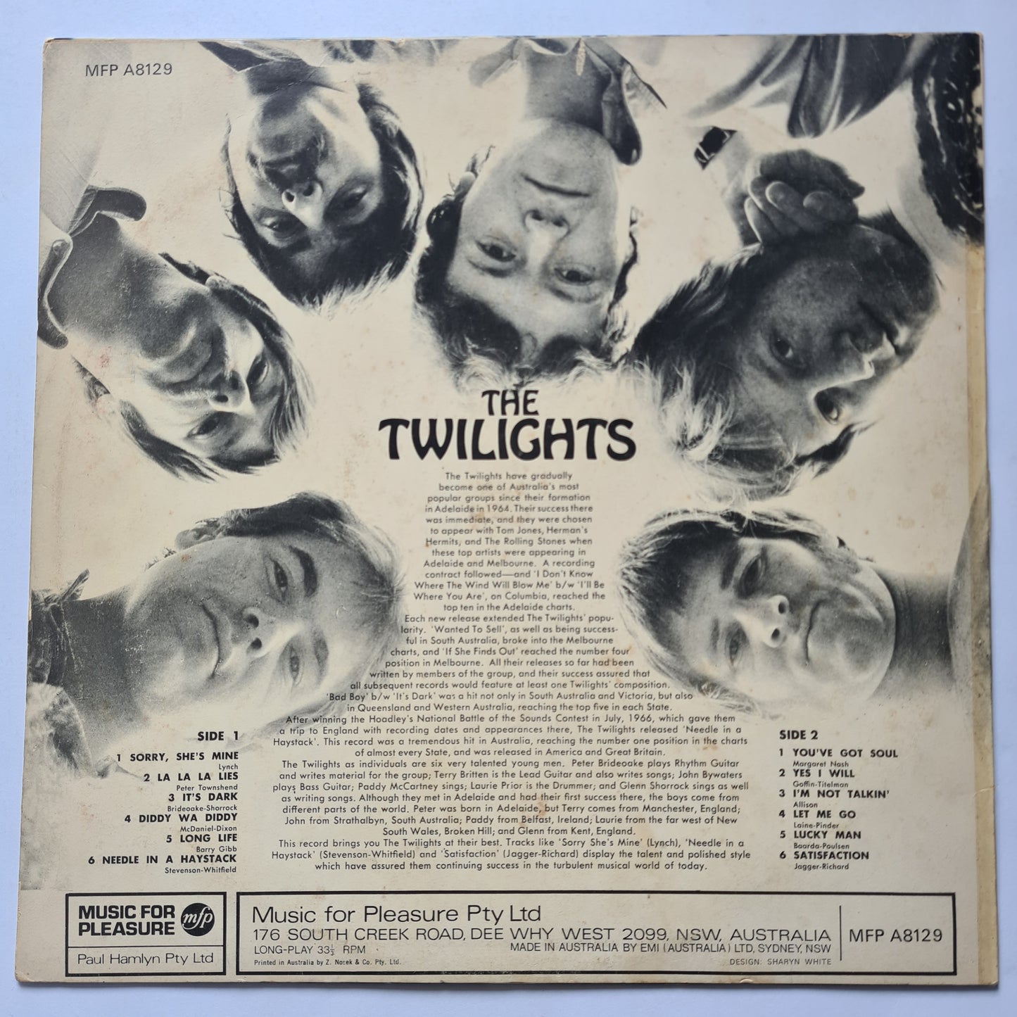 The Twilights (Glenn Shorrock) – The Twilights - 1966 (1969 pressing) - Vinyl Record LP