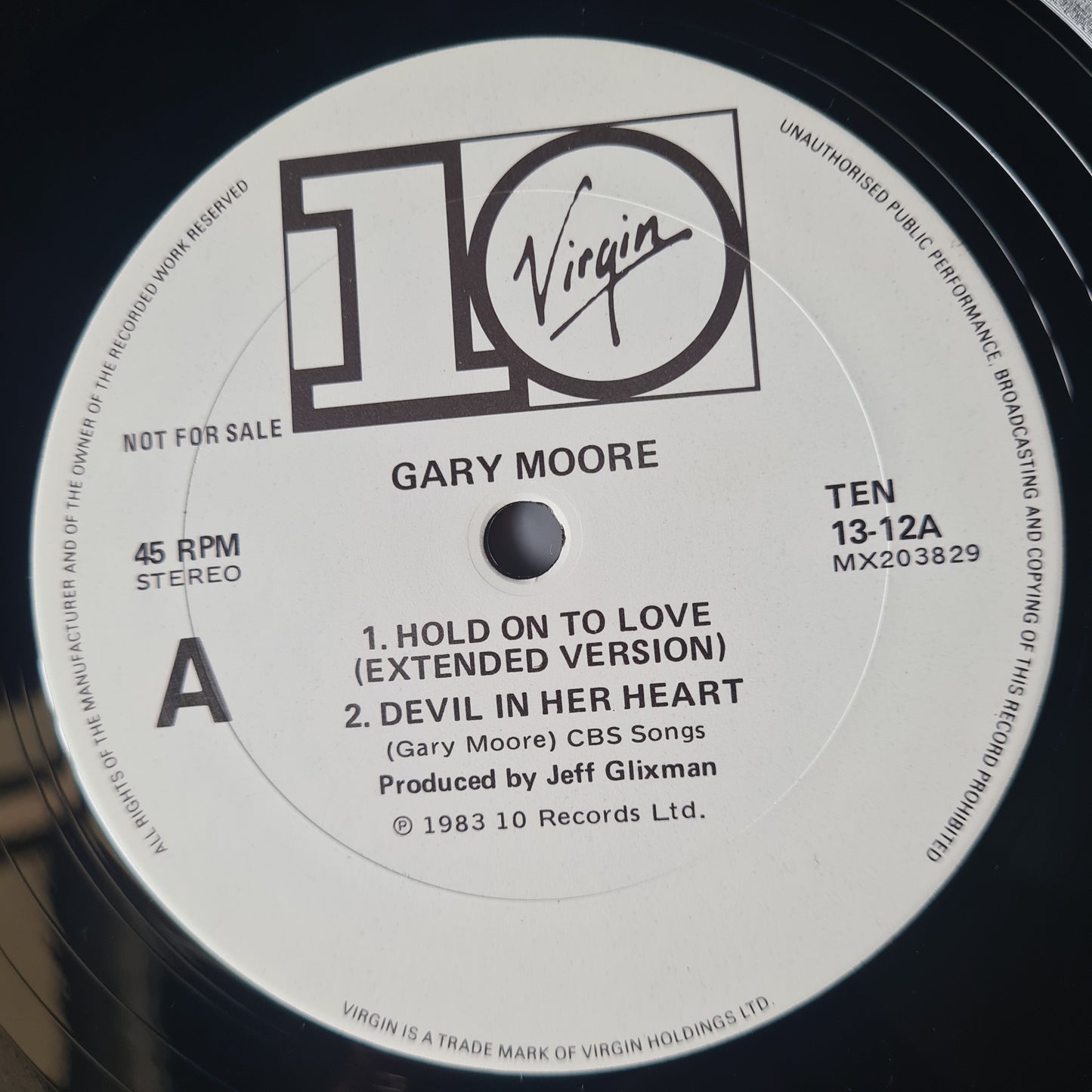 Gary Moore (Thin Lizzy) – Hold On To Love (Promo) - 1983 - Maxi Single Vinyl Record