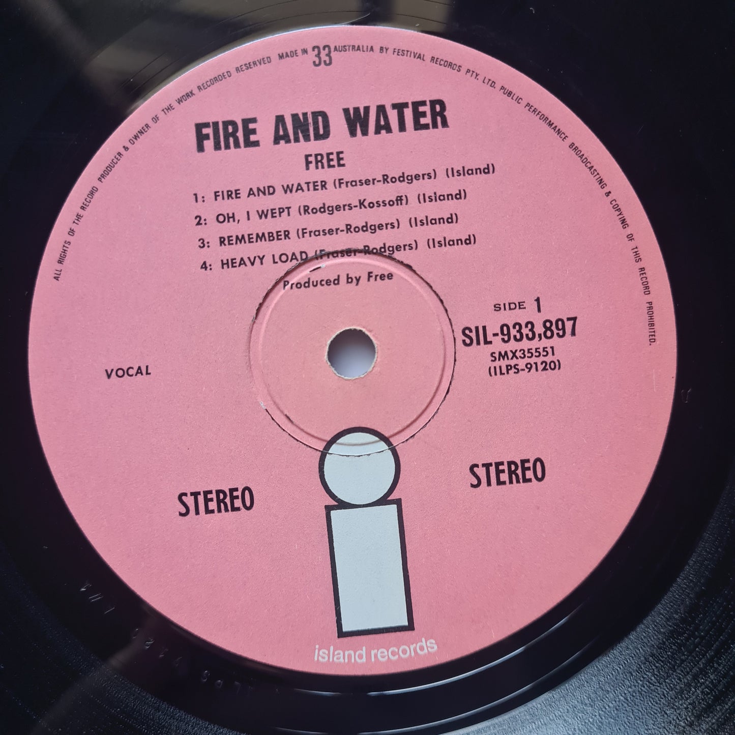 Free – Fire & Water - 1970 (Australian pressing) - Vinyl Record LP