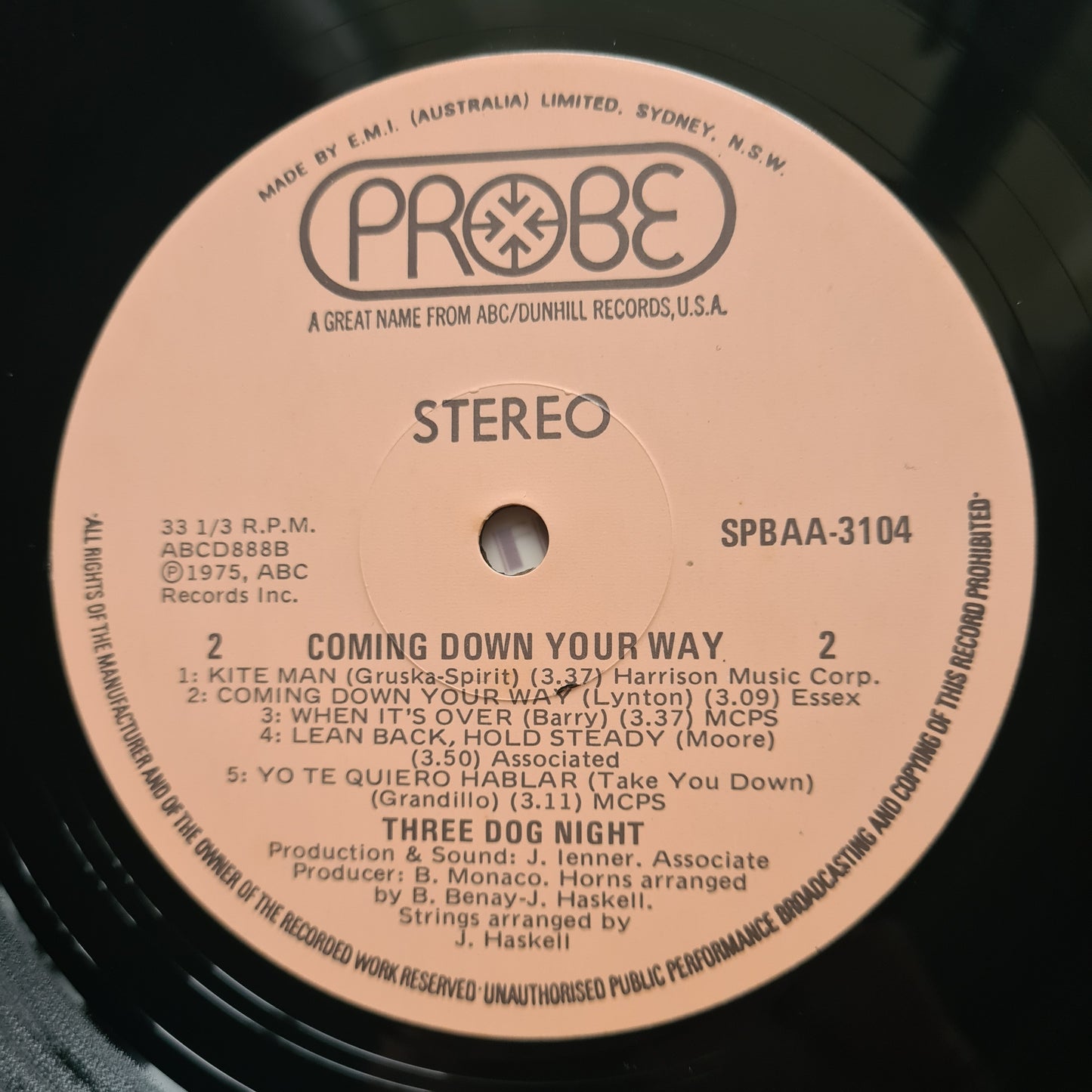 Three Dog Night – Coming Down Your Way - 1975 (Near Mint) - Vinyl Record LP