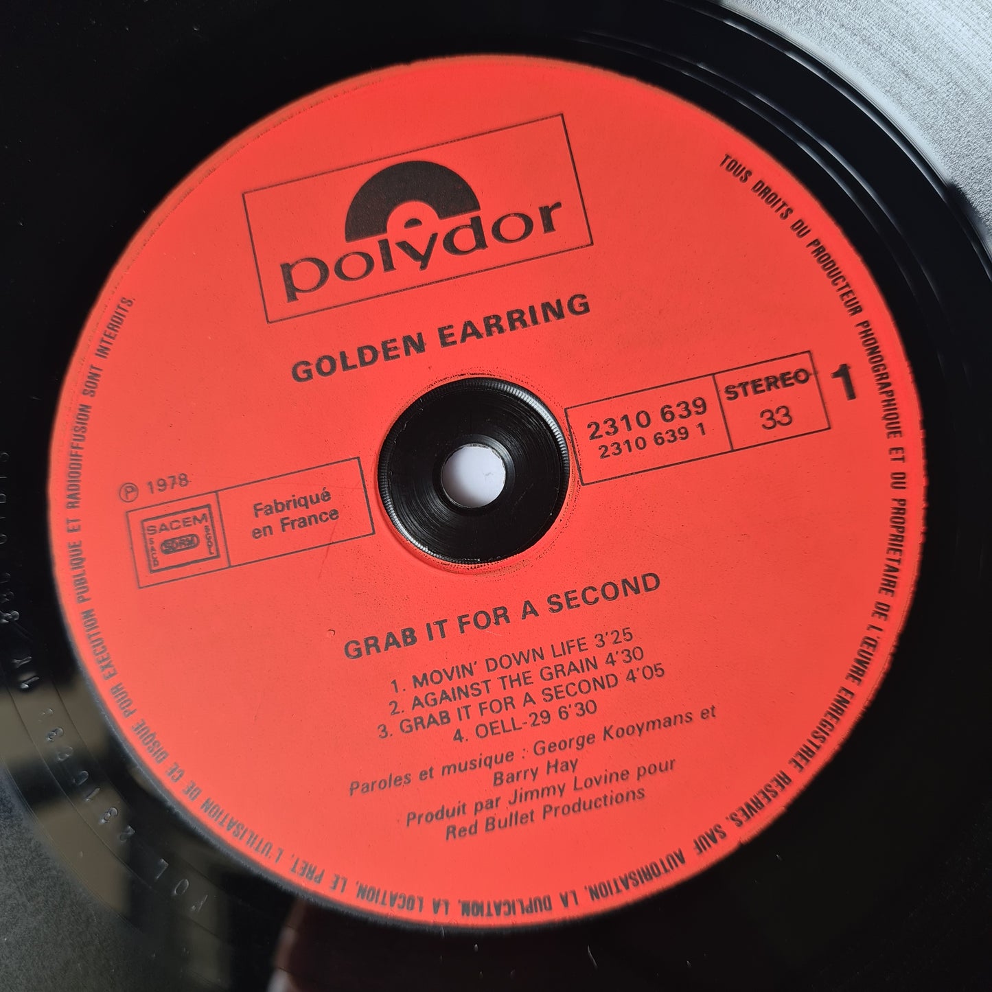 Golden Earring – Grab It For A Second - 1978 - Vinyl Record LP