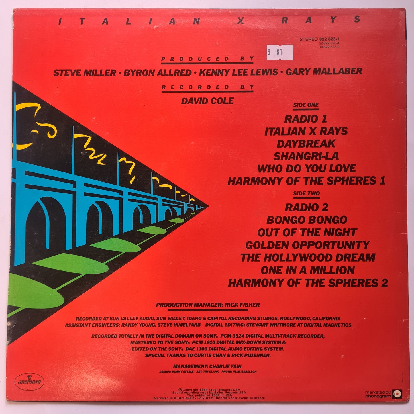 Steve Miller Band – Italian X Rays - 1984 - Vinyl Record LP